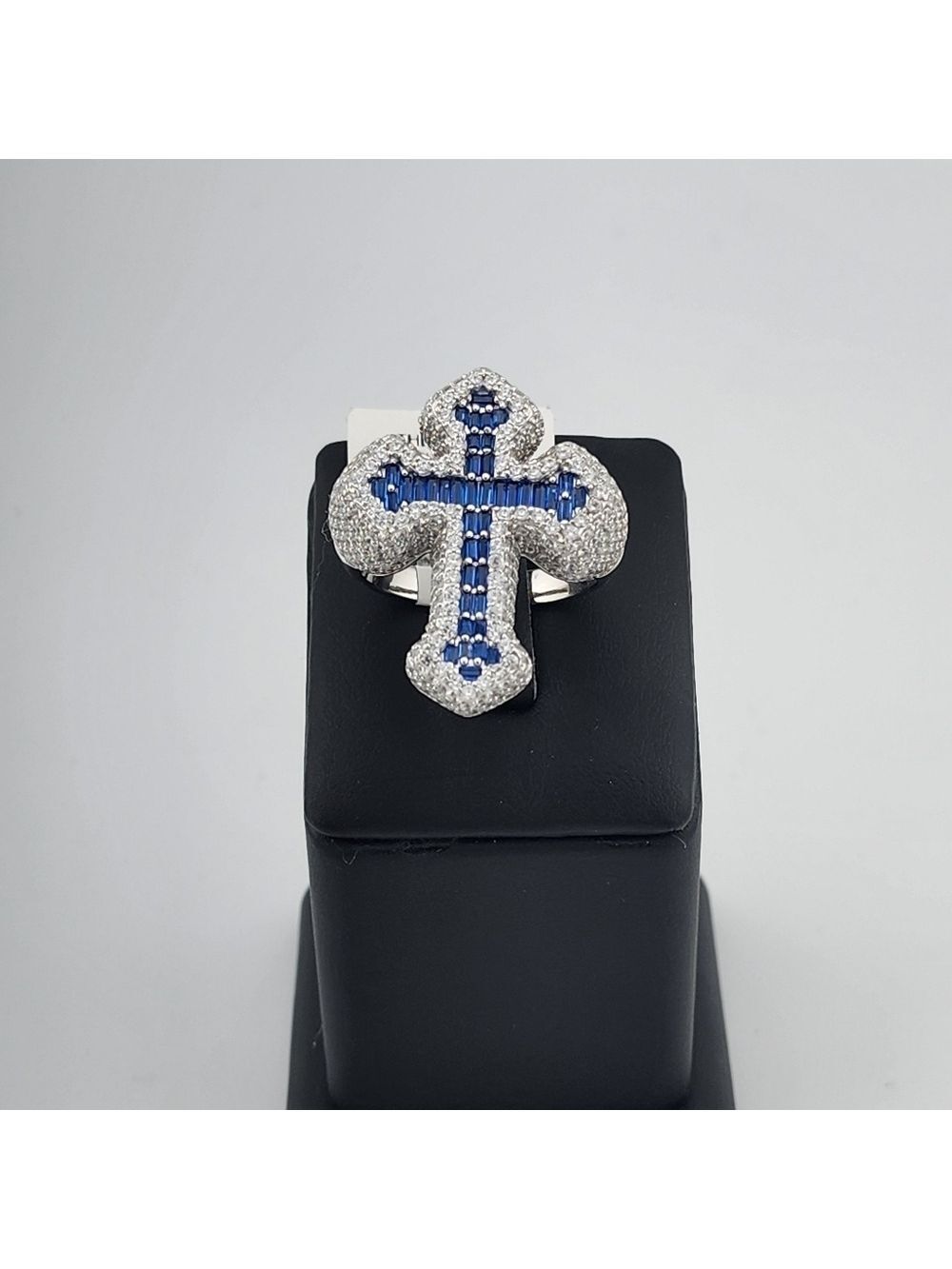 925 Silver Cross Ring Bugget and round cubic zirconia - Picture 4 of 9
